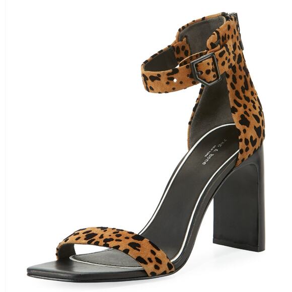 rag & bone Shoes - rag & bone Ellis Cheetah Print Animal Print Sandals Block Heel Heels sz 38.5